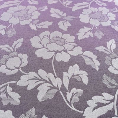 Tessuto multiuso damascato double face floreale viola argento 5