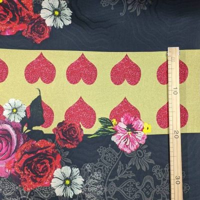 100% Cotone fantasia floreale Alt.150cm