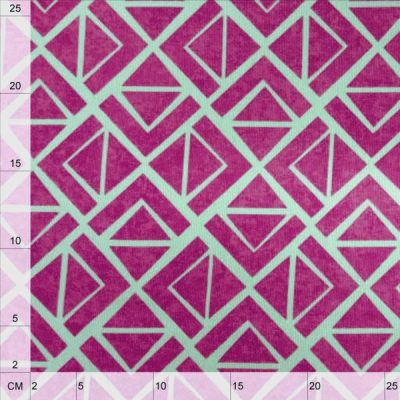 Tessuto arredo casa misto cotone motivo geometrico fucsia 1