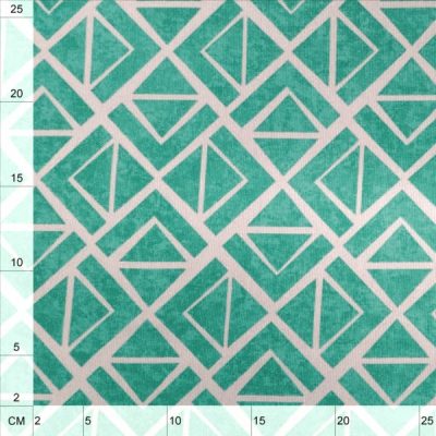 Tessuto arredo casa misto cotone motivo geometrico verde acqua 1
