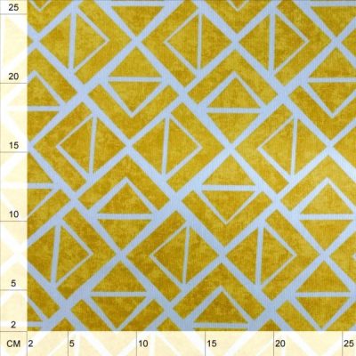 Tessuto arredo casa misto cotone motivo geometrico giallo 1