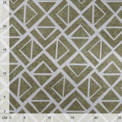 Tessuto arredo casa misto cotone motivo geometrico marroncino 1