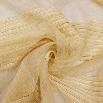 Tessuto organza a righe coup&egrave; oro bianco e oro 4