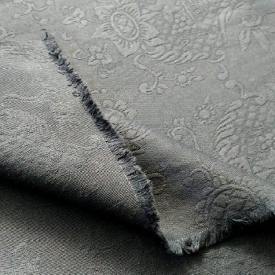 Misto cotone fantasia barocca a fiori nero 2