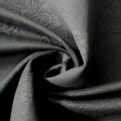 Misto cotone fantasia barocca a fiori nero 3