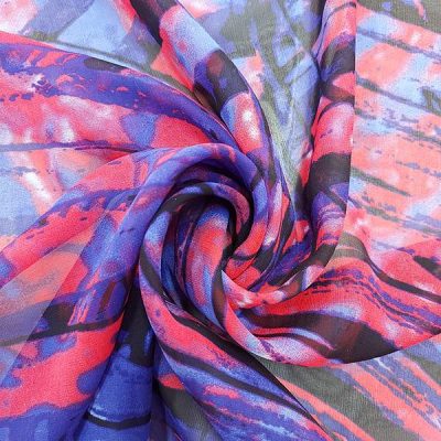 Voile di seta fantasia astratta 145cm