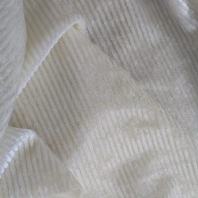 Ciniglia a costine bianco e arancione scuro 3