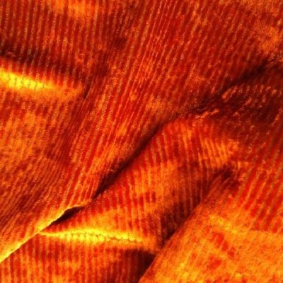 Ciniglia a costine bianco e arancione scuro 4