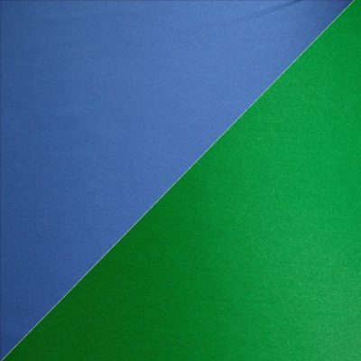 Tessuto per abiti in raso bicolore double face al metro verde e blu 2