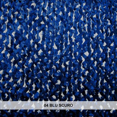 Tessuto per abiti in pizzo con applicazioni di petali di raso blu scuro 1