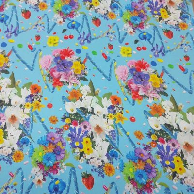 Raso di seta elasticizzata floreale alta moda 2