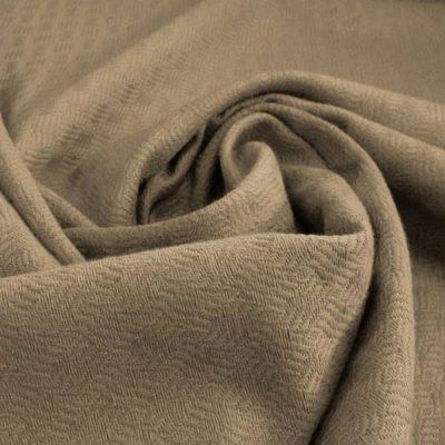 Tessuto per arredamento effetto intrecciato e rigato marrone 1