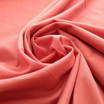 Arredamento effetto intrecciato rigato in cotone rosa salmone 1