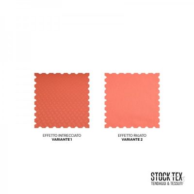 Arredamento effetto intrecciato rigato in cotone rosa salmone 4