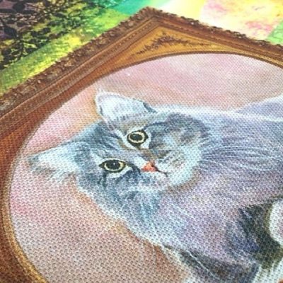 Tessuto per arredamento con fantasia a quadri con animali al metro multicolor 6