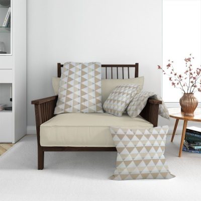 Tessuto motivo geometrico nordico beige 5