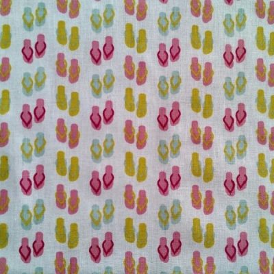 Tessuto per lenzuolato in cotone francese fantasia estate multicolor fondo bianco 3