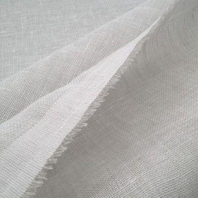 Tessuto per tende in puro lino al metro bianco 1