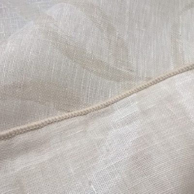 Tessuto per tende in puro lino al metro tortora chiaro fantasia 1