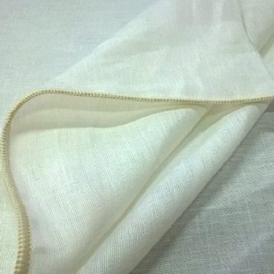 Tessuto per tende in puro lino al metro bianco naturale / avorio 1