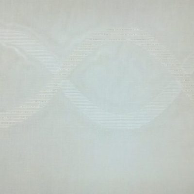 Tessuto per tende bianco fiammato con fili lucidi catene al metro 2