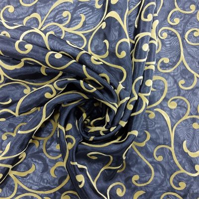 Tende motivo damascato ramage in velluto oro blu nocciola 12