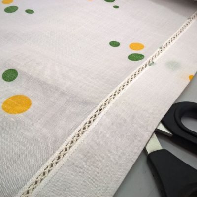 Tendina motivo a pois verde e giallo 4