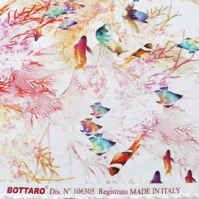 Tessuto per Tovaglia Bottaro Puro Cotone con stampa marina - Alt.180cm