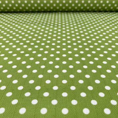 Tessuto multiuso con pois bianchi su verde mela 1