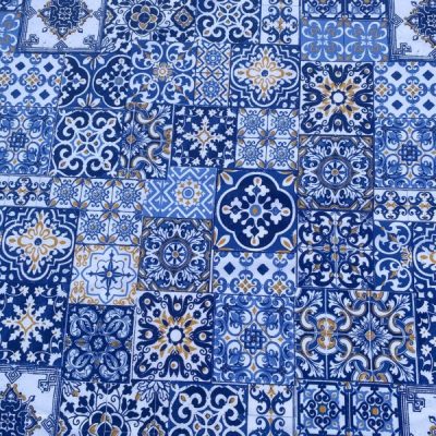 Tessuto resinato idrorepellente arabesco multiuso per tovagliato 1