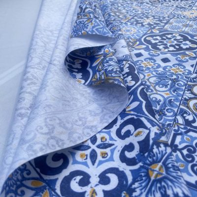 Tessuto resinato idrorepellente arabesco multiuso per tovagliato 3