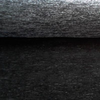 Tessuto misto cotone cinigliato nero con tramatura argentata 3