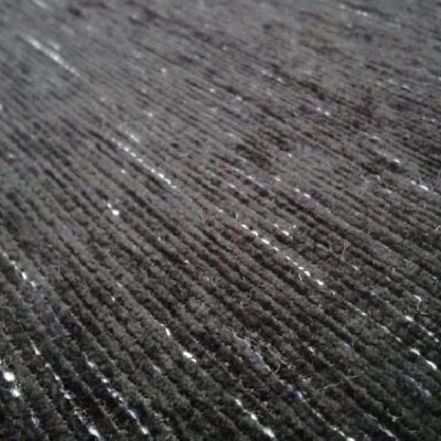 Tessuto misto cotone cinigliato nero con tramatura argentata 4