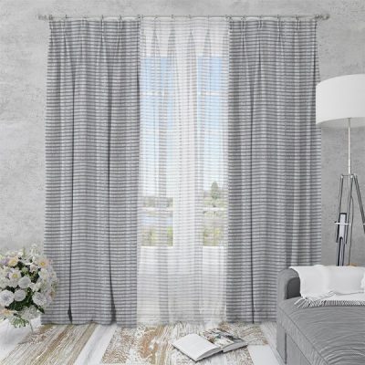 Tessuto per tende moderne a rete bianco nero 5