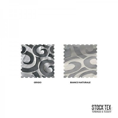 Galleria varianti prodotto Tessuto per tende elegante motivo a spirali al metro