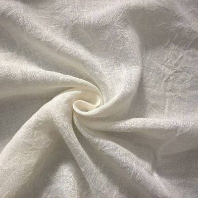 Tessuto per tende in misto lino effetto stropicciato bianco 5