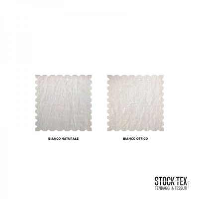 Tessuto per tende in misto lino effetto stropicciato bianco 4