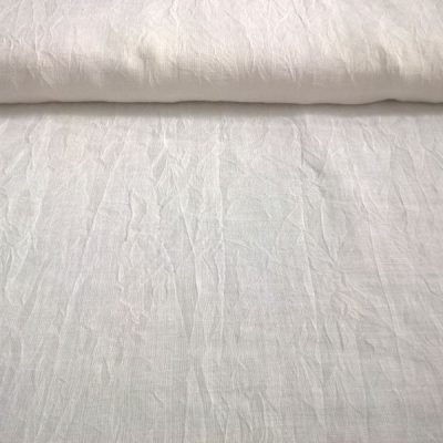 Tessuto per tende in misto lino effetto stropicciato bianco 3
