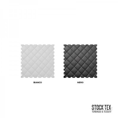 Ecopelle trapuntato per rivestimenti e tappezzeria bianco nero 7