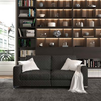 Ecopelle trapuntato per rivestimenti e tappezzeria bianco nero 1