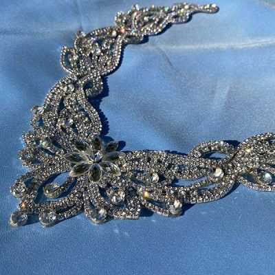 Decorazione termoadesiva crystal color argento