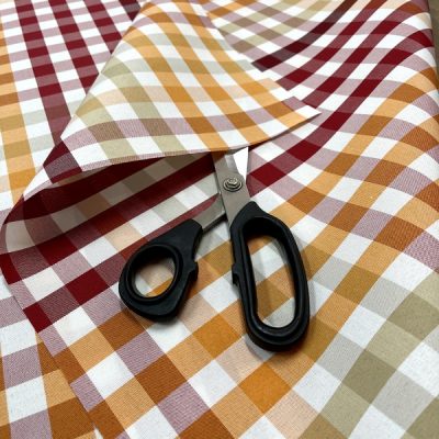 Tovagliato in cotone teflonato a quadretti - multicolore Alt.140cm