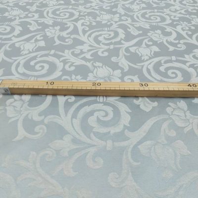 Tessuto per tovaglia Jacquard damascato al metro dettaglio forbici grigio scuro panna metro