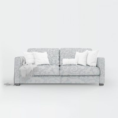 Mockup divano Tessuto per tovaglia Jacquard damascato al metro grigio scuro