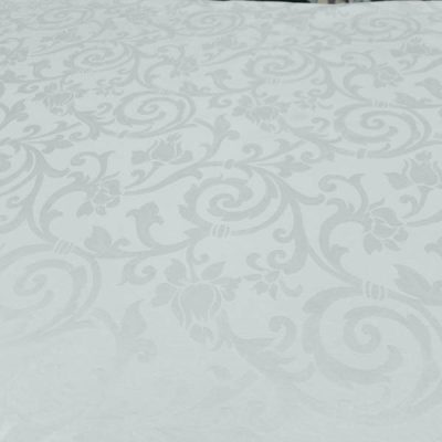 Tessuto per tovaglia Jacquard damascato bianco avorio al metro 4