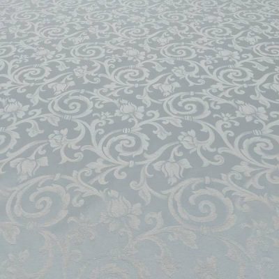 Tessuto per tovaglia Jacquard damascato grigio bianco 1