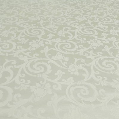 Tessuto per tovaglia Jacquard damascato bianco avorio al metro 1