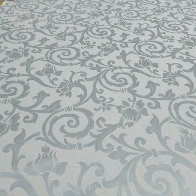 Tessuto per tovaglia Jacquard damascato grigio bianco 2