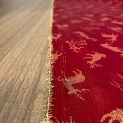 Tovagliato natalizio con renne rosso 2