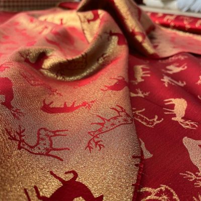 Tovagliato natalizio con renne rosso 3